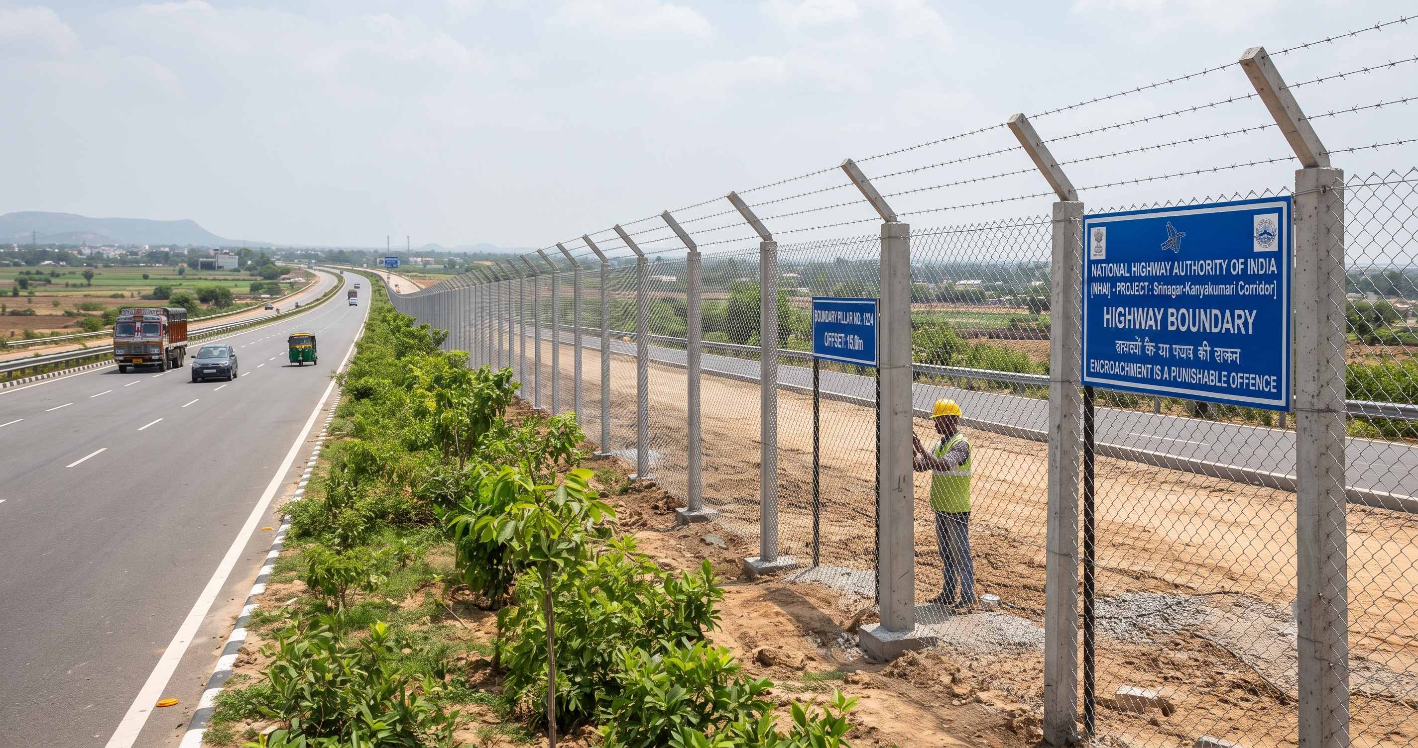 Highway Boundary Fencing Standards for National Highway Projects in India